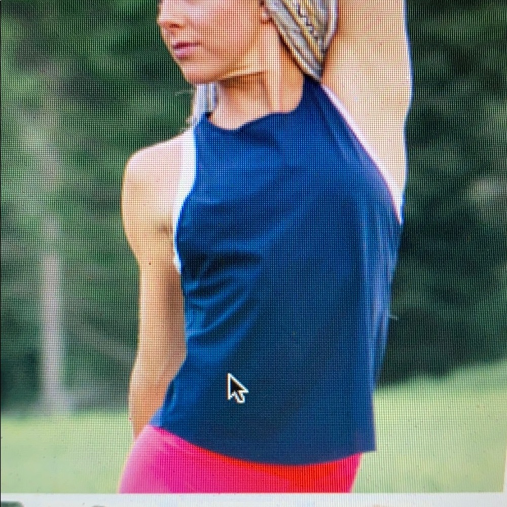 Navy double racer tank